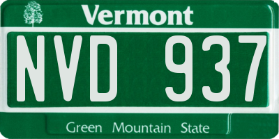 VT license plate NVD937