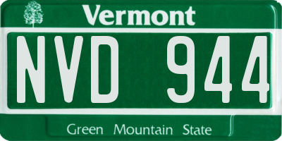 VT license plate NVD944