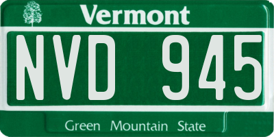 VT license plate NVD945