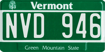 VT license plate NVD946