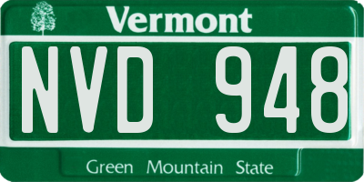 VT license plate NVD948