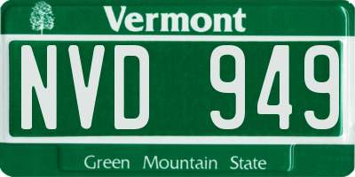 VT license plate NVD949