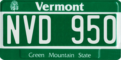 VT license plate NVD950