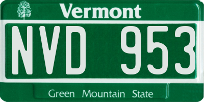 VT license plate NVD953