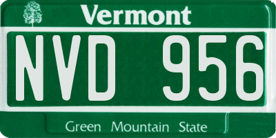 VT license plate NVD956