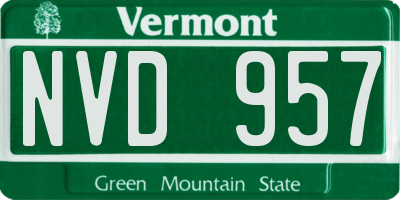 VT license plate NVD957