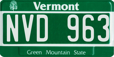 VT license plate NVD963