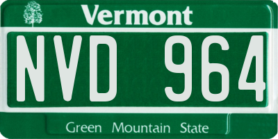 VT license plate NVD964