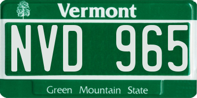 VT license plate NVD965