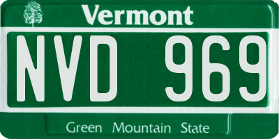VT license plate NVD969