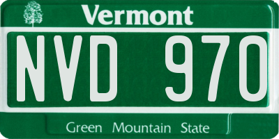 VT license plate NVD970