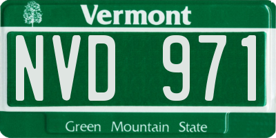 VT license plate NVD971