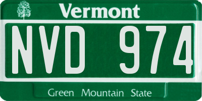 VT license plate NVD974