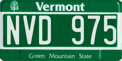 VT license plate NVD975