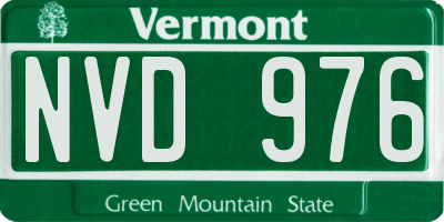 VT license plate NVD976