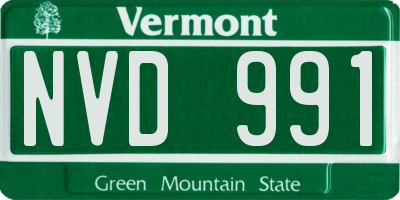 VT license plate NVD991