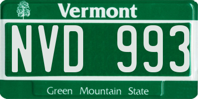 VT license plate NVD993