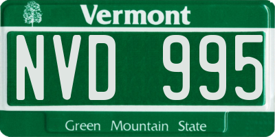 VT license plate NVD995