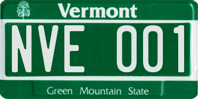 VT license plate NVE001