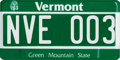 VT license plate NVE003