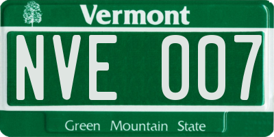 VT license plate NVE007
