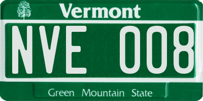 VT license plate NVE008