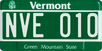 VT license plate NVE010