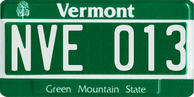 VT license plate NVE013