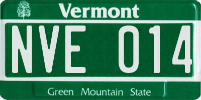 VT license plate NVE014