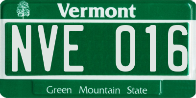 VT license plate NVE016