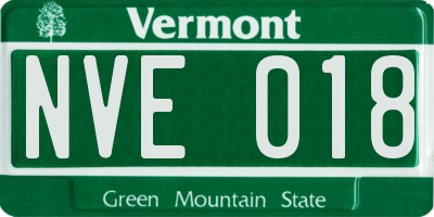 VT license plate NVE018