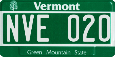 VT license plate NVE020
