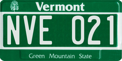 VT license plate NVE021