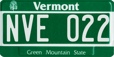 VT license plate NVE022