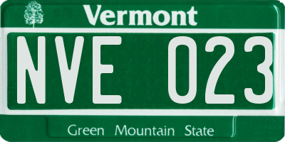 VT license plate NVE023