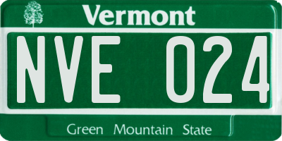 VT license plate NVE024