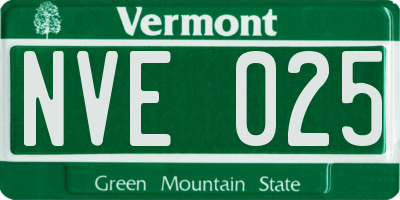 VT license plate NVE025