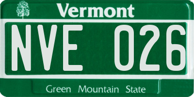 VT license plate NVE026
