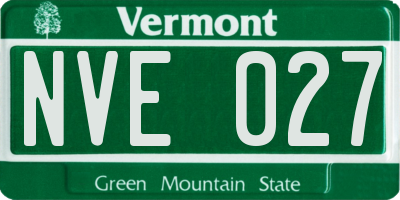 VT license plate NVE027