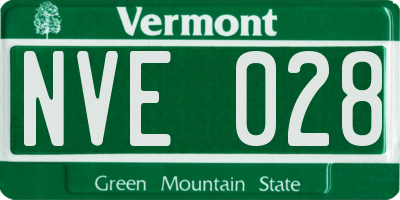 VT license plate NVE028