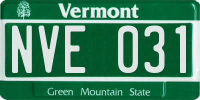 VT license plate NVE031