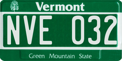 VT license plate NVE032