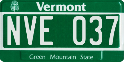 VT license plate NVE037