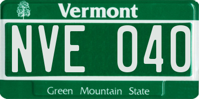 VT license plate NVE040