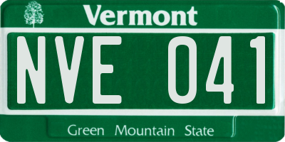 VT license plate NVE041