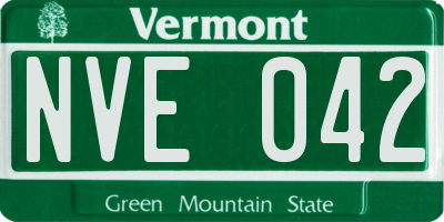 VT license plate NVE042