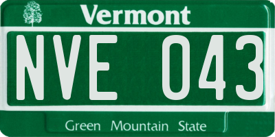 VT license plate NVE043