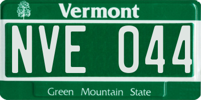 VT license plate NVE044