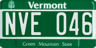 VT license plate NVE046