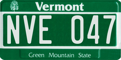 VT license plate NVE047